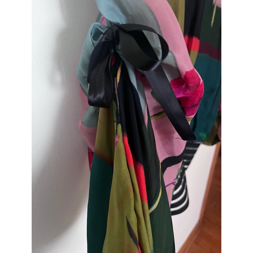 Viviana Multicolor Floral Satin Bomber Jacket - Picture 4 of 5